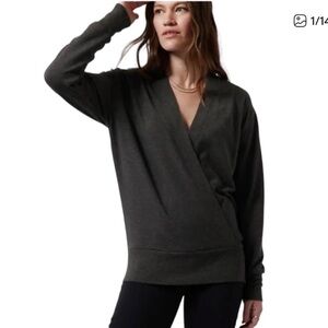 Athleta Purana V-Neck Wrap Sweatshirt